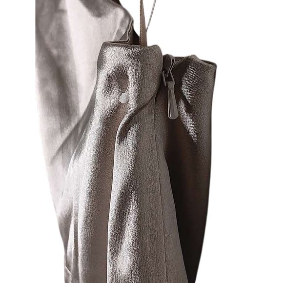 New with tags Birdy Grey Kira One Shoulder Satin Bridesmaid Dress Champagne S - Picture 9 of 12